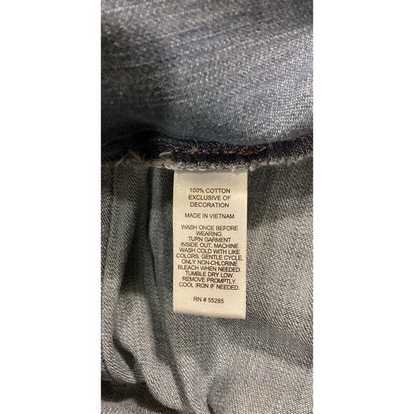 Express Chambray Belted Pockets 100% Cotton Skirt Sz M Stretch Hippie - Picture 8 of 8